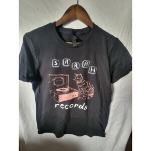 Sarah records    t shirt size Ladies  small heather gray